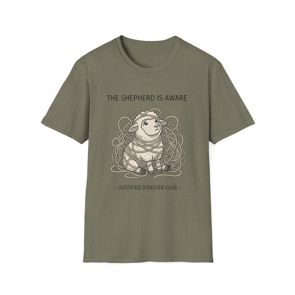 The Shepherd is aware Sheep in yarn T-Shirt