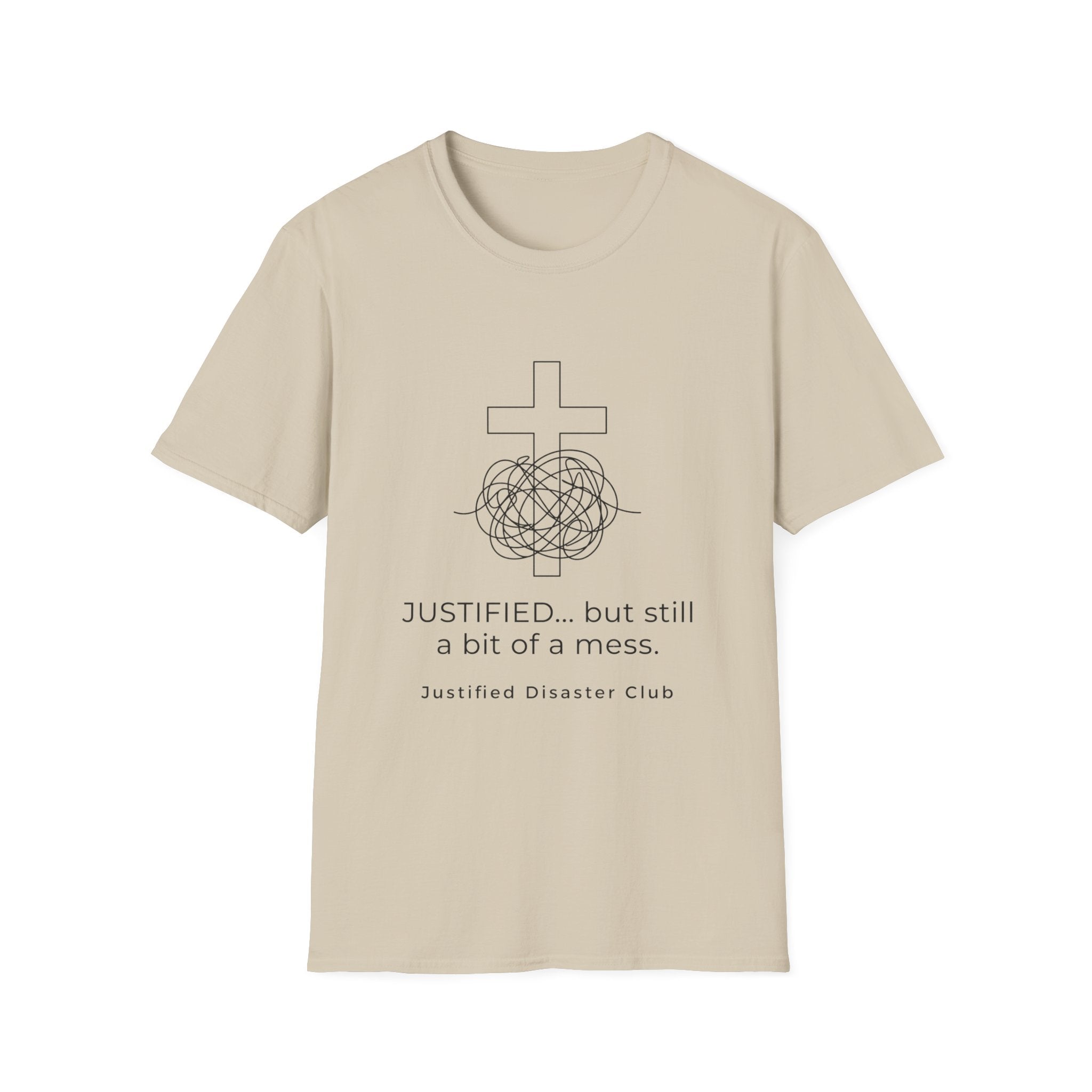 Justified but still a mess cross with messy string T-Shirt