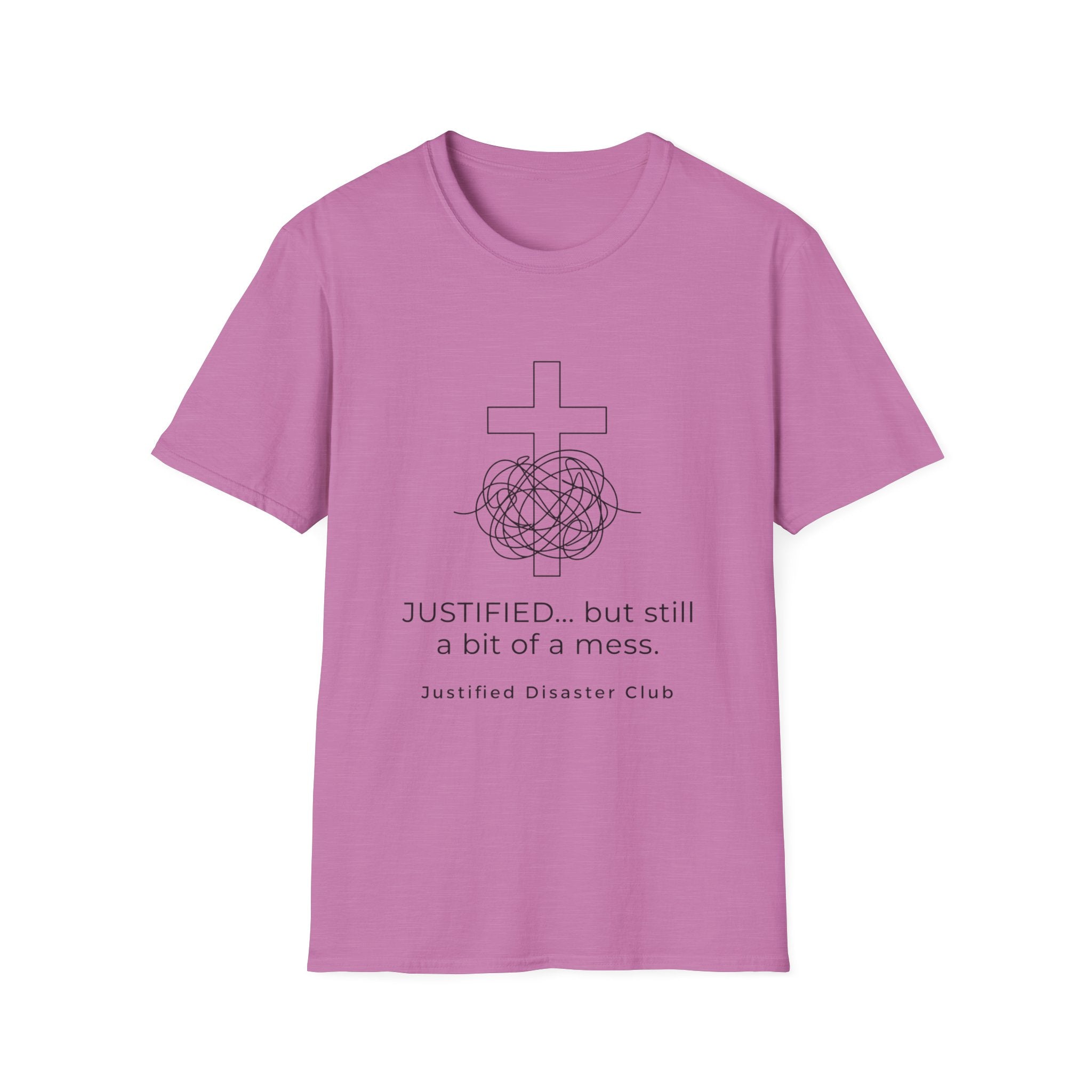 Justified but still a mess cross with messy string T-Shirt