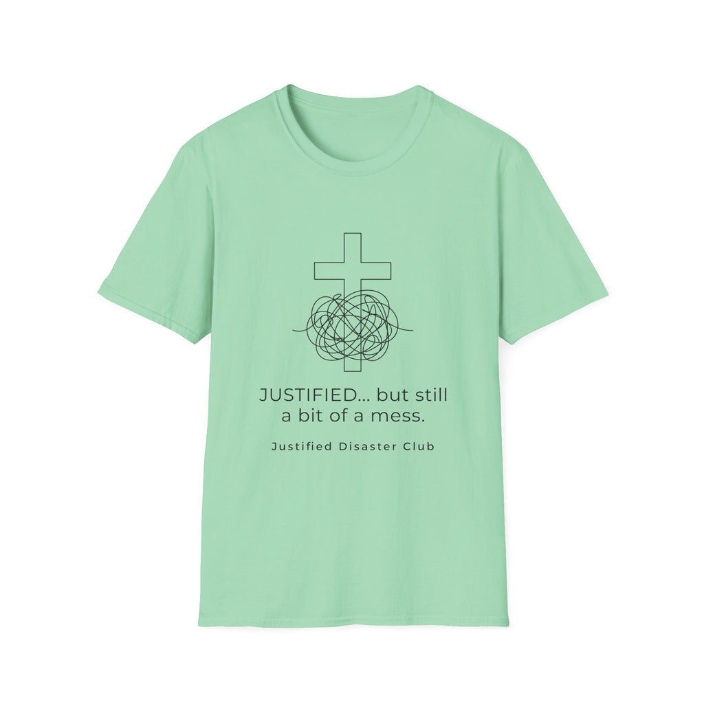 Justified but still a mess cross with messy string T-Shirt