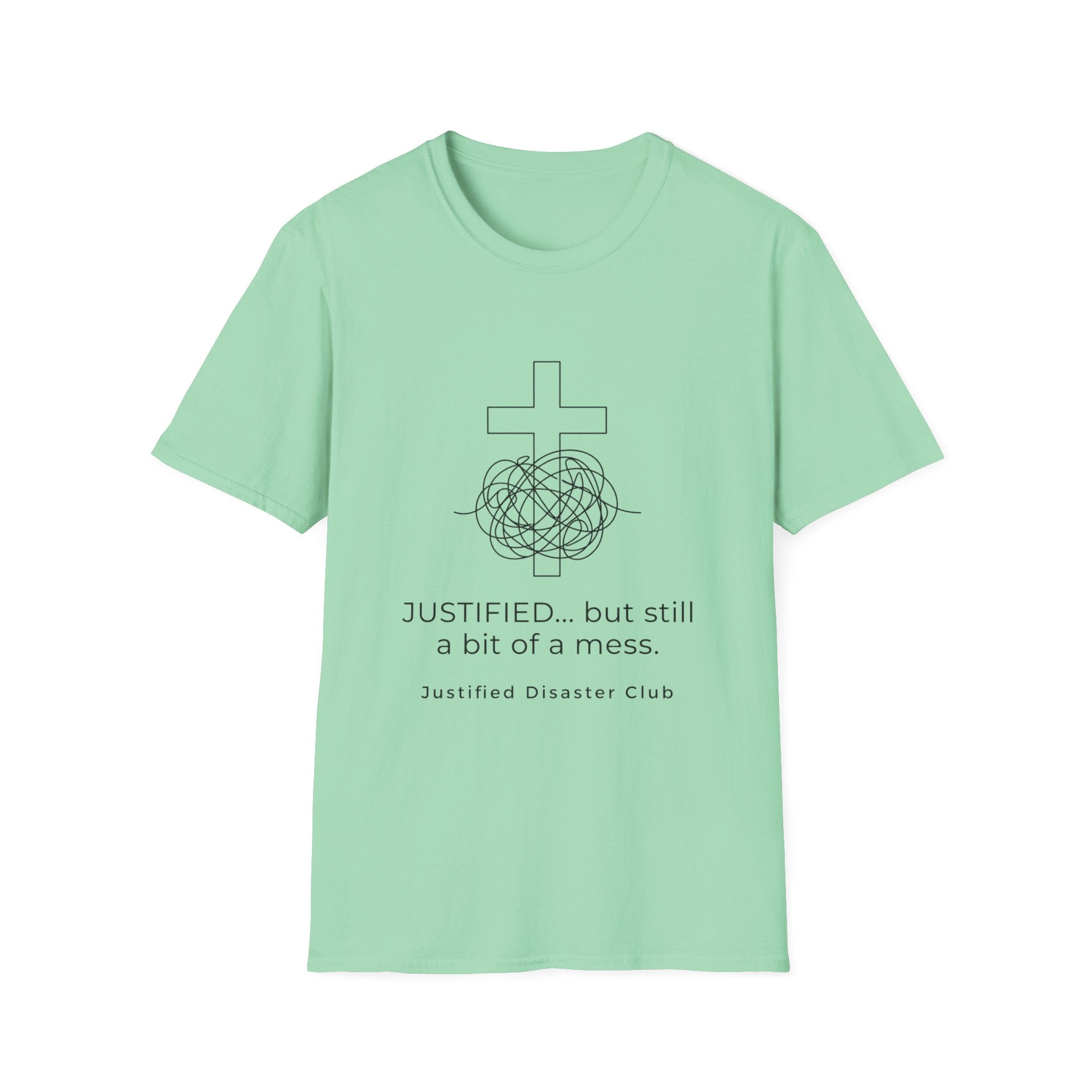 Justified but still a mess cross with messy string T-Shirt