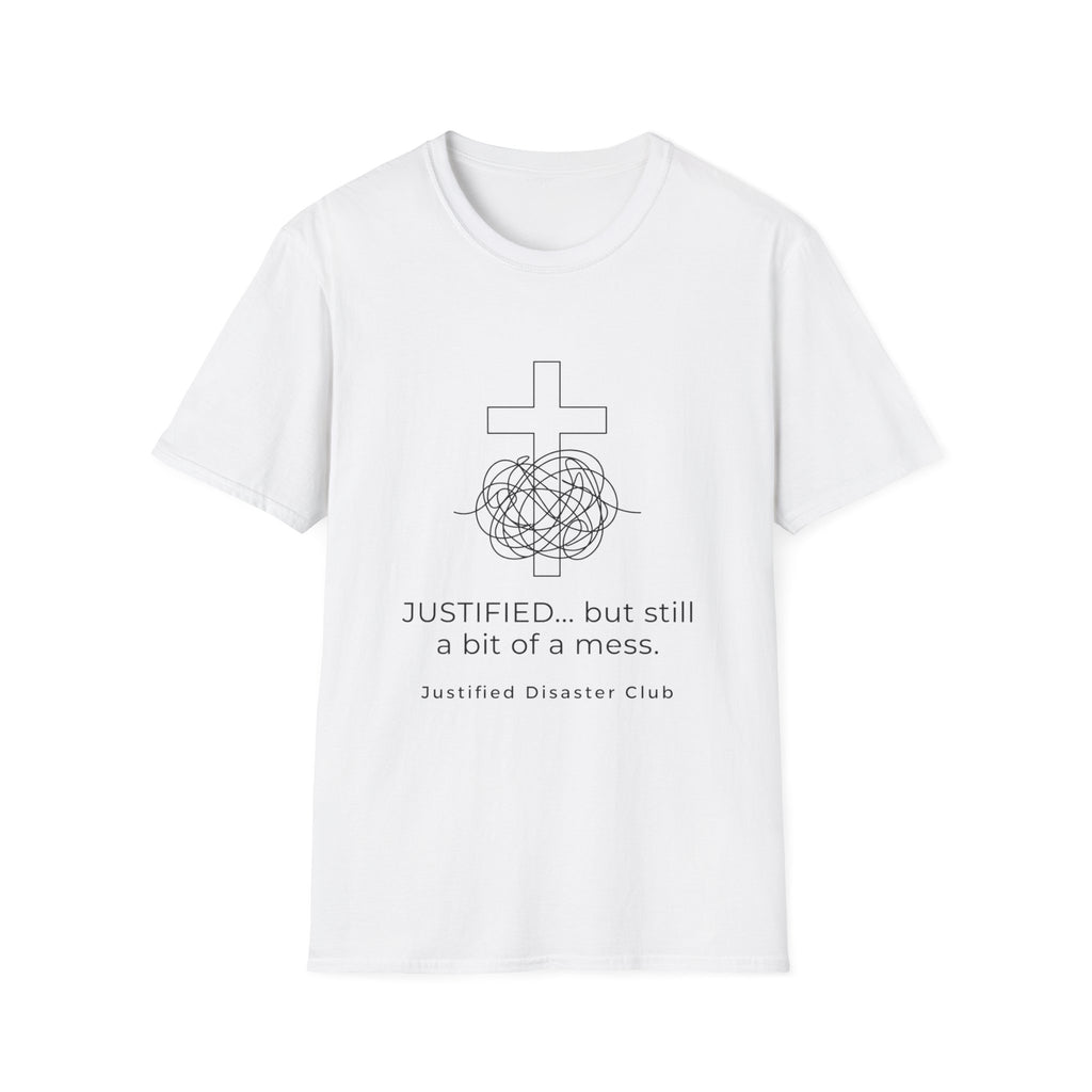 Justified but still a mess cross with messy string T-Shirt